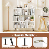 8 Cube Bookcase 3-Tier Modern Storage Organizer with 5 Metal Legs Bookshelves 93527657