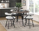 ZUN Brown Wood Finish Round Counter Height Table 1pc Black Metal Frame Rustic Style Dining Kitchen B011P199727