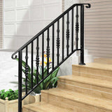 Matte Black Outdoor 4 Level Iron Handrail 05779125