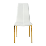 Modern PU seat dining chair Living room chair Upholstered chair, gold-plated metal legs design, W210P226024