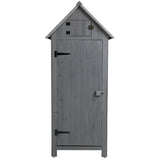 ZUN 30.3"L X 21.3"W X 70.5"H Outdoor Storage Cabinet Tool Shed Wooden Garden Shed Gray W142267668