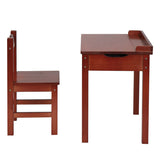 Flip Top Kids Table and Chair Set, Wood Activity Table Set with Storage Space for Arts Crafts, Dark 97595278