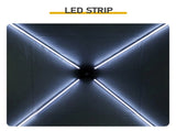 10x10FT Dark Grey Folding Canopy Tent with 4 Sidewalls , 4 Solar RGB Light 45516329