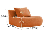 Armless Sofa W/Pillow Teddy Fabric-Orange W714P357250