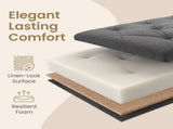 Dark Gray Tufted Storage Ottoman Bench, 43" End of Bed Bench with Lift-Off Lid, 660lb Capacity 30646649