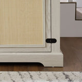 Farmhouse Rattan TV Stand Console Table for TVs up to 70 Inches, TV Console Table with 2 Storage W1758P178930