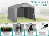 8X8FT Outdoor Storage Shelter Shed GREY 77980456