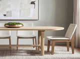 Milo 85" 8-Seat Oval Reclaimed Wood Dining Table, Light Natural Cerused Reclaimed Pine Wood B2719P485498