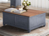 40 inch Lift-Top Coffee Table, No Assembly Required, Corduroy Blue Finish B108P193077