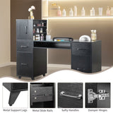 Black relief particle board tempered glass 141*50*112cm three doors and two drawers fanless nail 18175972