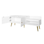 ZUN Modern Shoe Storage Bench with Hidden Storage and Upholstered Cushions for Bedside, Living Room and 46868646