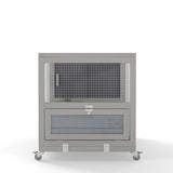 2-Tier Bunny Hutch, Wood Rabbit Cage on Wheels with Openable Roof, Ramp, Easy-to-Clean Tray, Guinea W2181P356045