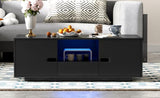 U-Can Modern High Glossy Rectangle Coffee Table, Stylish Center Table with Storage Space, Accent N724P294656B