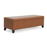 STORAGE PU OTTOMAN Orange Brown N757P191012T