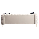 Chesterfield Modern Tufted Velvet Living Room Sofa, 84.25''W Couch,Cream W57964660