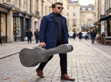 41" Folk Guitar ABS Molded Carrying Case Fits Most Acoustic Guitars Microgroove Grayish Blue 59331234