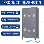 ZUN 6 Door 72"H Metal Lockers With Lock for Employees,Storage Locker Cabinet for Home Gym Office School 70100084