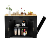 53 inch Large Kitchen Island with Trash Can Storage Cabinet, Islands Table with Drawer and 49404211