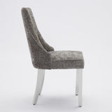 Rayon Cloth Flocking Chenille Dining Chairs Channel Kitchen Dinner Chair Comfy Fabric Upholstered 09269863