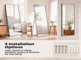 Wall Full Length Mirror, Standing Mirror Full Body with Aluminium Frame, Cloakroom Modern 28294150