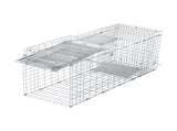 32" Live Animal Cage Trap, Heavy Duty Folding Raccoon Trap, Humane Cat Trap with Handle, Silver 79770301