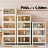 19.69" Side Wide Folding Storage Cabinet ,4 Tiers,19.69"11.81"40.55",Collapsible Storage Bins with W2873P207556