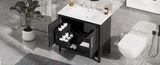 36" Bathroom Vanity with Sink, Multi-functional Bathroom Cabinet with Doors Drawers, MDF Frame WF319758AAB