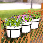 ZUN Iron Hanging Plant Holder Over The Rail Metal Fence Planters, Hanging Bucket Flower Pot Holder for 64434831