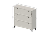 Modern and stylish white shoe cabinet with 3 flip drawers, entrance shoe narrow shoe rack W3166P268392
