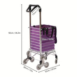 Folding Rolling Cart with Wheels Shopping Cart Portable Trolley Bag, Utility Cart Heavy Duty Stair 08276893