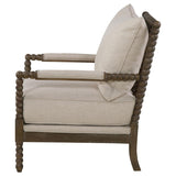 Beige and Natural Removable Back Accent Chair B062P145434