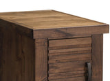 14 inch Chairside Table, No Assembly Required, Whiskey Finish B108P160192