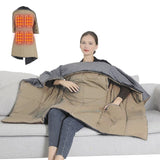 USB Heated Blanket Electric Heated Poncho Shawl Wrap Throw with Zipper Arm Holes Pocket 3 Heating 24942292