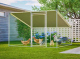 84"x78.7"x72.7" Walk-In Metal Chicken Coop,Slanted Roof,Heavy-Duty All-Weather Poultry Cage with W2505P409633