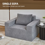 Sofa in a box Foam Sofa Couch with Pillow, Bean Bag Chairs for Adults Stuffed High-Density Foam, W2733P206005