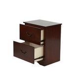 ZUN 2 Drawers Pine Wood Nightstand, Cherry B016P257268