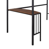 ZUN Twin Metal Loft Bed with Desk, Ladder and Guardrails, Loft Bed for Bedroom, Black MF286452AAB