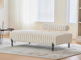49.6" Wide Upholstered Mini Loveseat with Metal Legs, 2-Seater Small Sofa End of Bed Bench Window W3118P307506