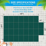Pool Safety Cover, Fits 18x36ft Rectangular Inground Winter Swimming Pools, with 4x8ft Center End W465P203696