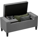 Upholstered Entryway Bench with Seating,Storage Ottoman Bench,with Lift Top and Rubberwood Legs T3971P416408