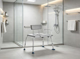 500 lbs Heavy Duty Tub Transfer Bench, Height Adjustable Shower Chair with Arms & Backrest 36562381