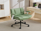 Cross Legged with Flip-Up Armrests Leather, Cross Legged Office on Wheels, Comfy Swivel 93199190
