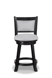 2pc Swivel Pub Stools Counter Height Chair Upholstered Seat Footrest Wooden Dining Room Furniture B011P262365