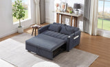 55.9" Convertible Sofa Bed Loveseat Sofa with Three USB Ports, Two Side Pockets, Two Cup Holders and WF322620AAC