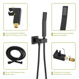 Dual Shower Head - 12 Inch Wall Mounted Square Shower System with Rough-in Valve,Matte black W124357630