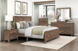 Rustic Brown Finish Contemporary Full Size Panel Bed Wooden Bedroom Furniture 1pc, Bed in a Box B011P250472