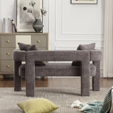 COOLMORE Modern Chenille Loveseat Sofa , Comfy Upholstered 2-Seater Sofa, Small Loveseat Accent W395P224842