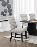 Unique Contemporary Gray Boucle Fabric Set of 2pc Dining Chairs Black Wooden Legs Parson Side Chair B011P234754