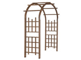 7FT Wooden Garden Arbor, Wedding Arch Backdrop Stand Ceremony Party, Garden Pergola with Trellis 35350989