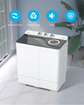 ZUN Twin Tub with Built-in Drain Pump XPB65-2168S 26Lbs Semi-automatic Twin Tube Washing Machine for 42619494